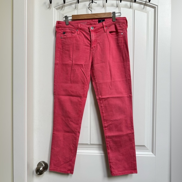 AG Adriano Goldschmied The Stilt Crop Cigarette Berry Pink Low Rise Jean. 28x26 - Picture 1 of 7